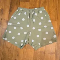 nous 水玉ハーフパンツ カーキ色１３０cm