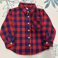 チェック柄長袖シャツ