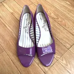 Hina パープル オープントゥパンプス【25.5cm】のサムネイル