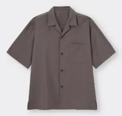 ドライリラックスフィットオープンカラーシャツ GU ダークブラウン