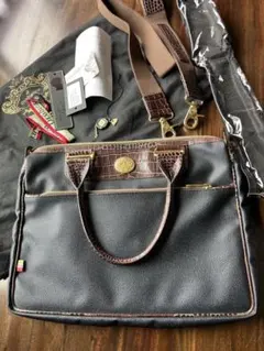 オロビアンコ ビジネスバッグ 2way クロコ型押し レザー  トートバッグ