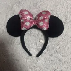 ミニーマウス カチューシャ 黒とピンク