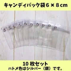 キャンディバッグ袋６×８cm10枚（銀ハトメジップ下）