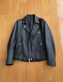 ステュディオスSTUDIOUS ブラックレザーダブルライダースジャケット 1 S