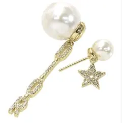 Dior クリスチャンディオール トライバル ピアス 片耳のみ パール ゴールド