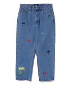 X-LARGE EMBROIDERY DENIM PANTS ヤシの木刺繍