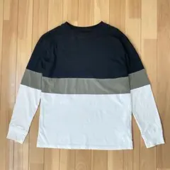 H&M ベーシックオーガニックコットン カラーブロック長袖カットソー Tシャツ