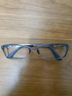 【中古】長方形メガネ(度あり) ブルーライトカットあり