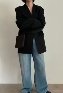 25AW digne collarless jacket Vol.4 black