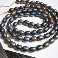 高品質＊ブルーブラウン系＊淡水真珠＊カラーパール＊ライスt1