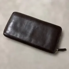 ココマイスター　ラウンド長財布　チョコ