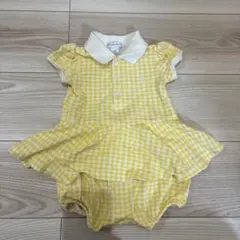 Ralph Lauren 黄色チェックロンパース 9M