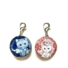 【セール品】20mm くるみボタンチャーム　2点セット