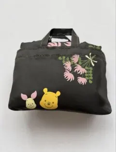 くまのプーさん　エコバッグ　蓮華エコバッグ　深緑3