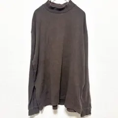美品 ユニクロ 【L】ソフトタッチタートルネックT（長袖）ダークブラウン 茶