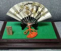 純銀！武比古作 扇子 金色装飾付きです(⌒▽⌒) 純銀 扇 武比古作 TAKEHIKO 置物