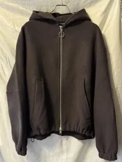 ZARA ブラウン　ニットパーカー　ダブルジップのサムネイル