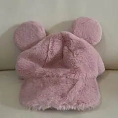 ミッキー風ピンク耳付きキャップ