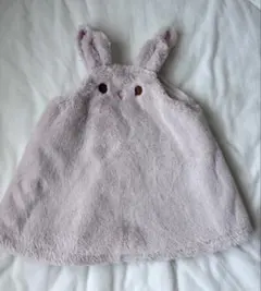 【美品】メゾピアノ　ワンピース　80 うさぎ　ピンク