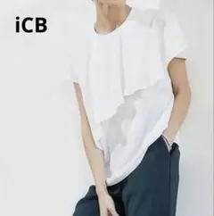 美品　iCB 接触冷感　大きいサイズ　プルオーバーブラウス　とろみ　ノーカラーのサムネイル