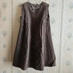 ドット柄コーデュロイジャンパースカート