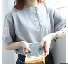 par ici 度詰め丸胴天竺　Tシャツ　半袖　ヘンリーネック