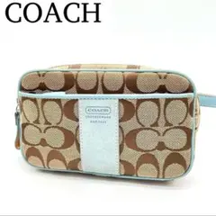 【美品】COACH シグネチャー ウエストポーチ ポシェット ミニバッグ