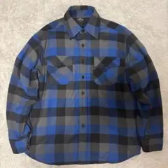 【希少カラー】YAGO ブラック ブルー チェック キルティングジャケット M