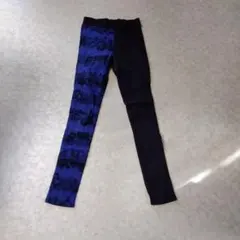 グラフィックデザイン レギンスパンツ 黒 青