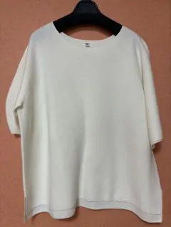 UNIQLO 3Dコットンクルーネックセーター 3XL 大きいサイズ五分袖　白のサムネイル