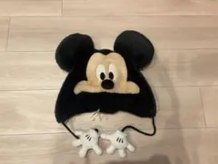 ミッキーマウス 耳付きフリース帽子