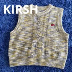 KIRSH ニットベスト　マーブル　イエロー　グレー　韓国　チェリー　刺繍　服
