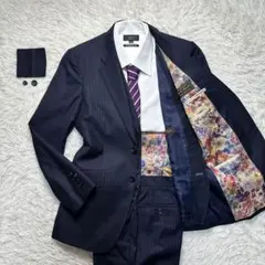 希少 未使用級 ポールスミス 花柄 高級ロロピ 130’s シルク混 光沢 3P