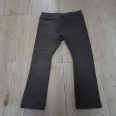 ダークブラウン リブ編み 長ズボン