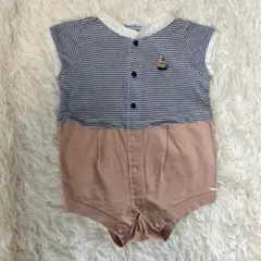 ファミリア familiar ベビー服 ロンパース 60cm ボーダー マリン