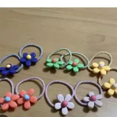 【新品】ヘアゴム　こども　キッズ　10本入り 可愛い　花