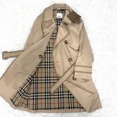 未使用タグ付 バーバリー トレンチコート ノバチェック ベルト キッズ ベージュ