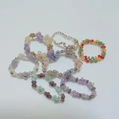 B314'　ビーズ❀リング　いろいろセット