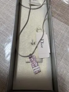 美品☆Christian Dior トロッター ネックレス ピンク