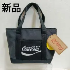 ★新品タグ付き★コカ・コーラ ミニ トートバッグ 刺繍ロゴ 綿 ブラック