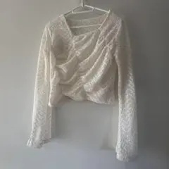 mily bilet 長袖 レース トップス ホワイト M y2kのサムネイル