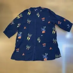 mallage(マロージュ) 野菜刺繍ネイビーシャツ Mサイズ