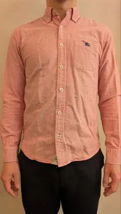 BLACK LABEL BURBERRYピンク長袖シャツ