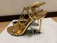 ZARA ゴールド ハイヒール 37