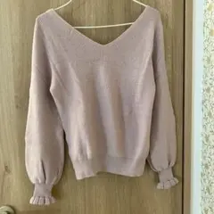 ナイスクラップ　Ｖネックセーター　ニット　ピンク