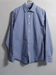 【Banana Republic】ノンアイロン チェックシャツ S 青