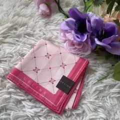 新品　セリーヌ　CELINE ピンク シルク ハンカチ