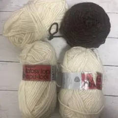 Alafoss lopi 毛糸セット ホワイト ブラウン