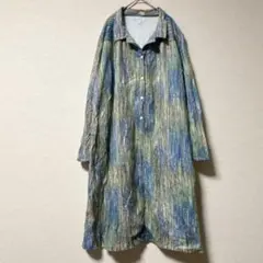 一点もの✨ 長袖 シャツワンピース ストライプ模様 レトロ 海外古着