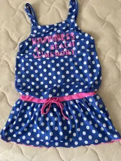 水着 女の子用 青と白の水玉模様